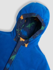 JoJo Maman Bébé Navy Blue Dinosaur Fleece Lined Jacket - Image 7 of 7