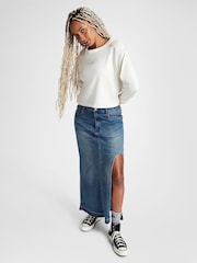 كريم - تيشِرت بكُم طويل بشعار نصي من Converse - Image 3 of 4