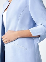 Roman Blue Textured Longline Smart Coat - Image 5 of 5