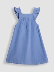 JoJo Maman Bébé Blue Pretty Cord Pinafore Dress & Top Set - Image 3 of 6