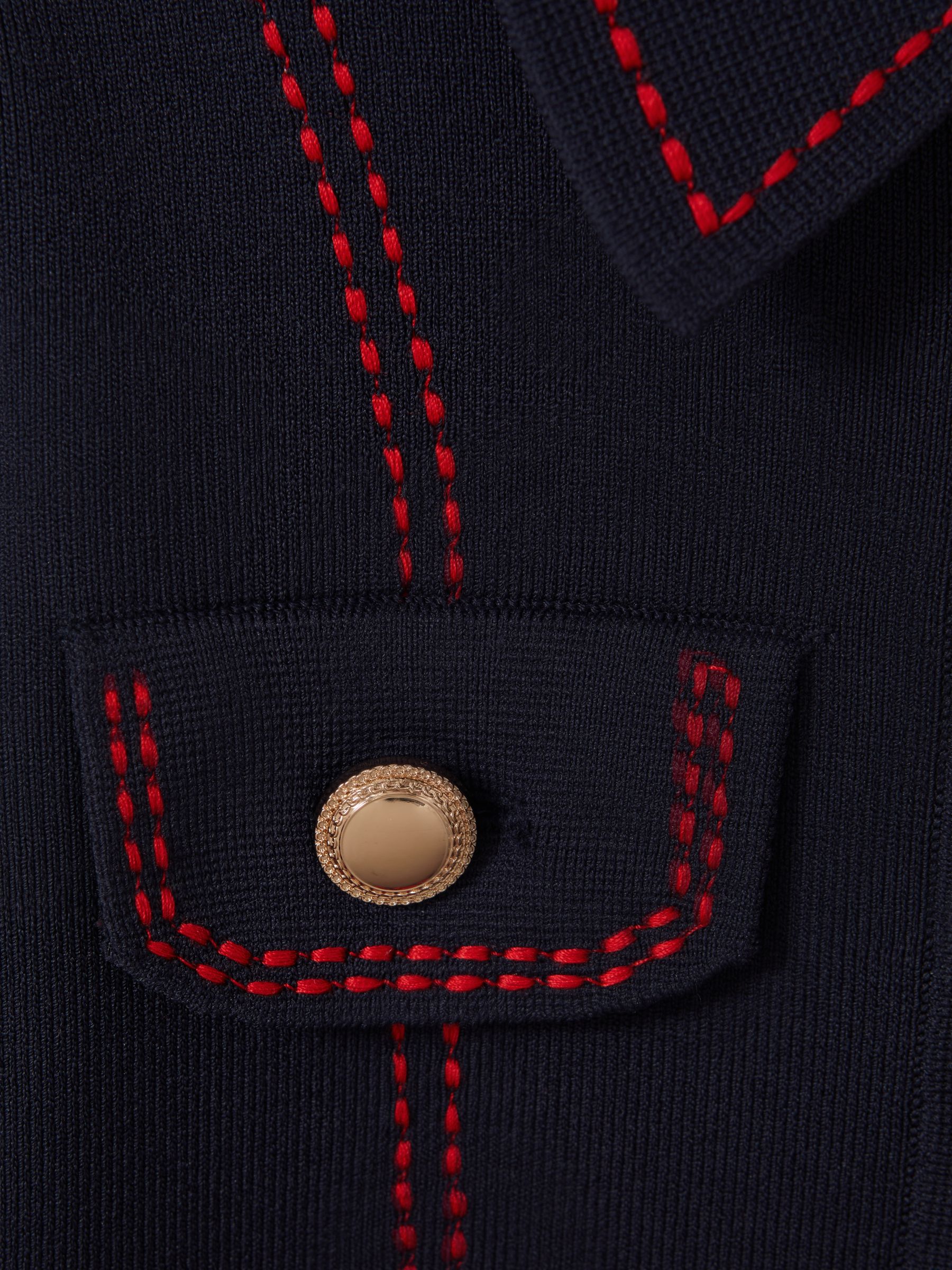 Buy Reiss Navy Sapna 4-9 yrs Knitted Contrast Stitch Dress Buy Reiss Navy Sapna 4-9 yrs Knitted Contrast Stitch Dress