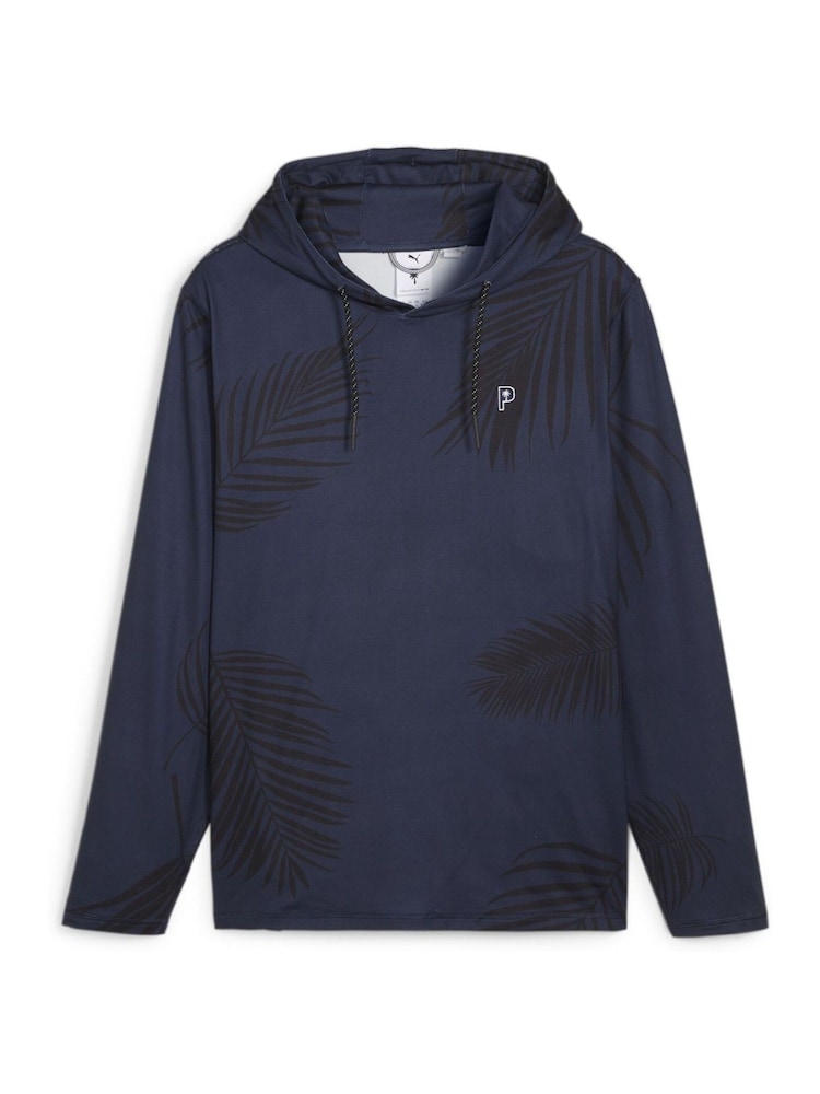 Puma x PALM TREE Blue CREW Mens Golf Hoodie - Image 1 of 2