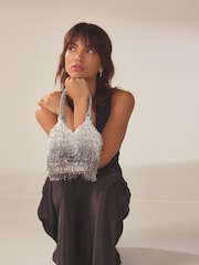Silver Sequin Ombre Bucket Bag - Image 1 of 1