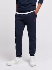 U.S. Polo Assn. Blue Double Horsemen Boys 100% Cotton Joggers - Image 1 of 6