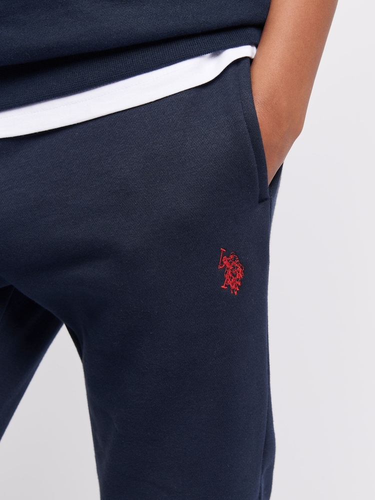 U.S. Polo Assn. Blue Double Horsemen Boys 100% Cotton Joggers - Image 2 of 6