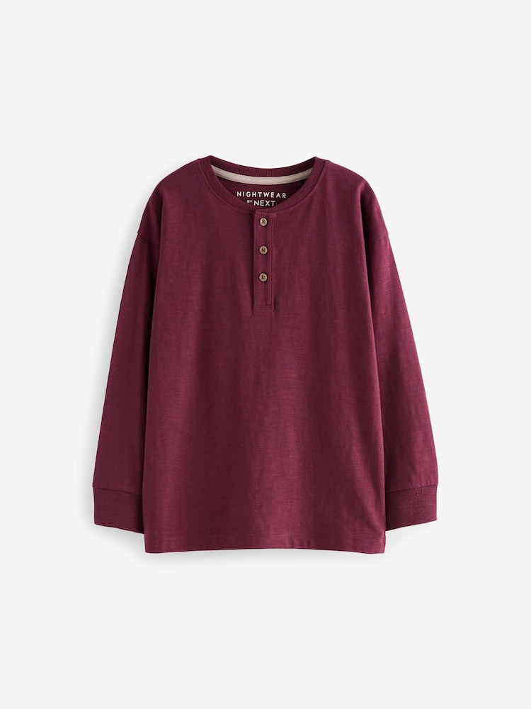 Navy Blue/Burgundy Red 2 Pack Long Sleeve Woven Check 100% Cotton Pyjamas (3-16yrs) - Image 7 of 11