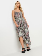 PixieGirl Petite Green Paisley Print Maxi Dress - Image 2 of 5