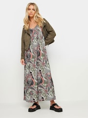 PixieGirl Petite Green Paisley Print Maxi Dress - Image 5 of 5