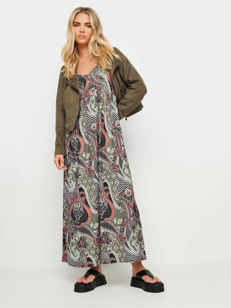 PixieGirl Petite Green Paisley Print Maxi Dress - Image 5 of 5