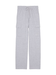 Victoria's Secret PINK Grey Heather Fleece Straight Leg Cargo Joggers - Image 3 of 3