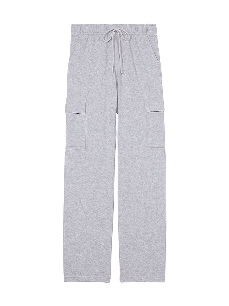 Victoria's Secret PINK Grey Heather Fleece Straight Leg Cargo Joggers - Image 3 of 3