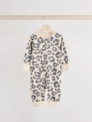 Pink 100% Cotton Two Way Zip Baby Footless Sleepsuit 3 Pack (0mths-3yrs) - Image 3 of 12