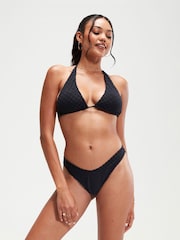 Speedo Black Terry Scoop Bikini Bottoms with UPF50+ Sun Protection - Image 1 of 6
