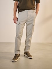 Light Stone/Mushroom Brown Slim Fit Cotton Rich Stretch Cargo Trousers 2 Pack - Image 4 of 5
