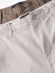 Light Stone/Mushroom Brown Slim Fit Cotton Rich Stretch Cargo Trousers 2 Pack - Image 5 of 5