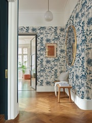 Graham & Brown Blue Esther Wallpaper Sample - Image 1 of 3