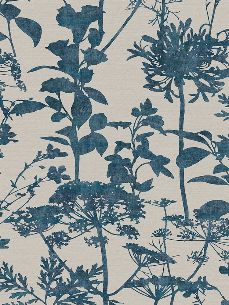 Graham & Brown Blue Esther Wallpaper Sample - Image 2 of 3