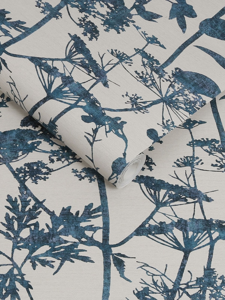 Graham & Brown Blue Esther Wallpaper Sample - Image 3 of 3