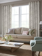 Laura Ashley Dove Grey Heledd Blooms Made to Measure 100% Cotton Curtains - Image 2 of 6