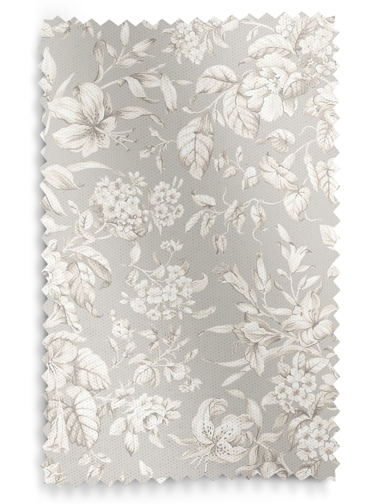 Laura Ashley Dove Grey Heledd Blooms Made to Measure 100% Cotton Curtains - Image 6 of 6