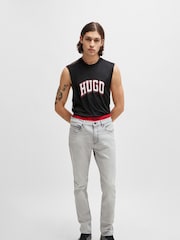 HUGO Grey Slim Fit Jeans in Light Denim - Image 2 of 4