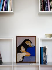 Paper Collective Blue Sisters II Framed Wall Art Print in Dark Oak Frame - Image 2 of 4