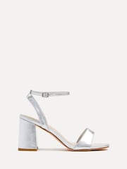 Linzi Silver Tara Barely There Block Heeled Sandals - Image 2 of 5
