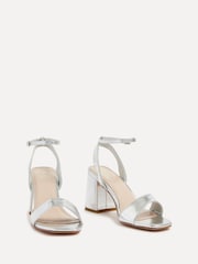 Linzi Silver Tara Barely There Block Heeled Sandals - Image 3 of 5