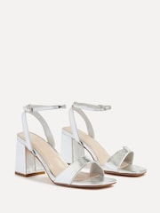 Linzi Silver Tara Barely There Block Heeled Sandals - Image 4 of 5