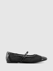 Office Black Fee Mesh Ballerina Shoes - Image 1 of 3