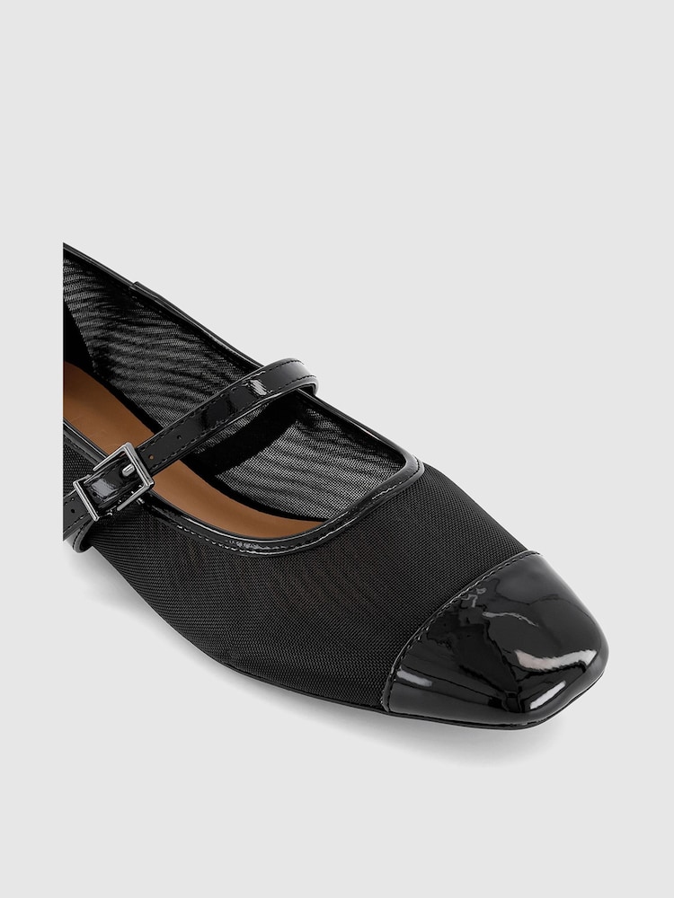 Office Black Fee Mesh Ballerina Shoes - Image 3 of 3