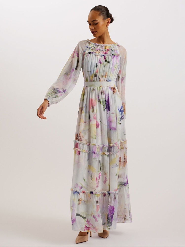 Ted Baker White Bellas Dress With Voluminous Sleeves - Image 1 of 6