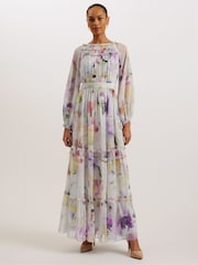 Ted Baker White Bellas Dress With Voluminous Sleeves - Image 5 of 6