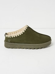 FatFace Lyra Khaki Green Mule Slippers - Image 1 of 2