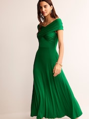 Boden Green Petite Bardot Jersey Maxi Dress - Image 4 of 5