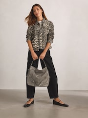 Grey Biker Shoulder Bag - Image 1 of 10