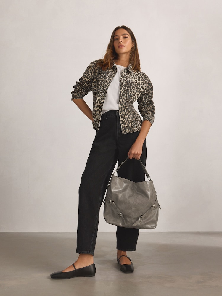 Grey Biker Shoulder Bag - Image 2 of 10