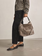 Grey Biker Shoulder Bag - Image 3 of 10