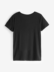 Gap Black Crew Neck Favourite Cotton-Modal Short Sleeve T-Shirt - Image 4 of 5