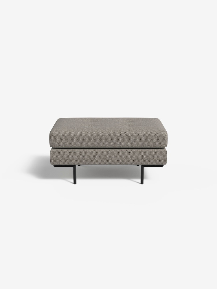 MADE.COM Basket Weave Pumice Grey Harlow Footstool - Image 2 of 3