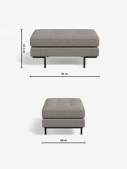 MADE.COM Basket Weave Pumice Grey Harlow Footstool - Image 3 of 3
