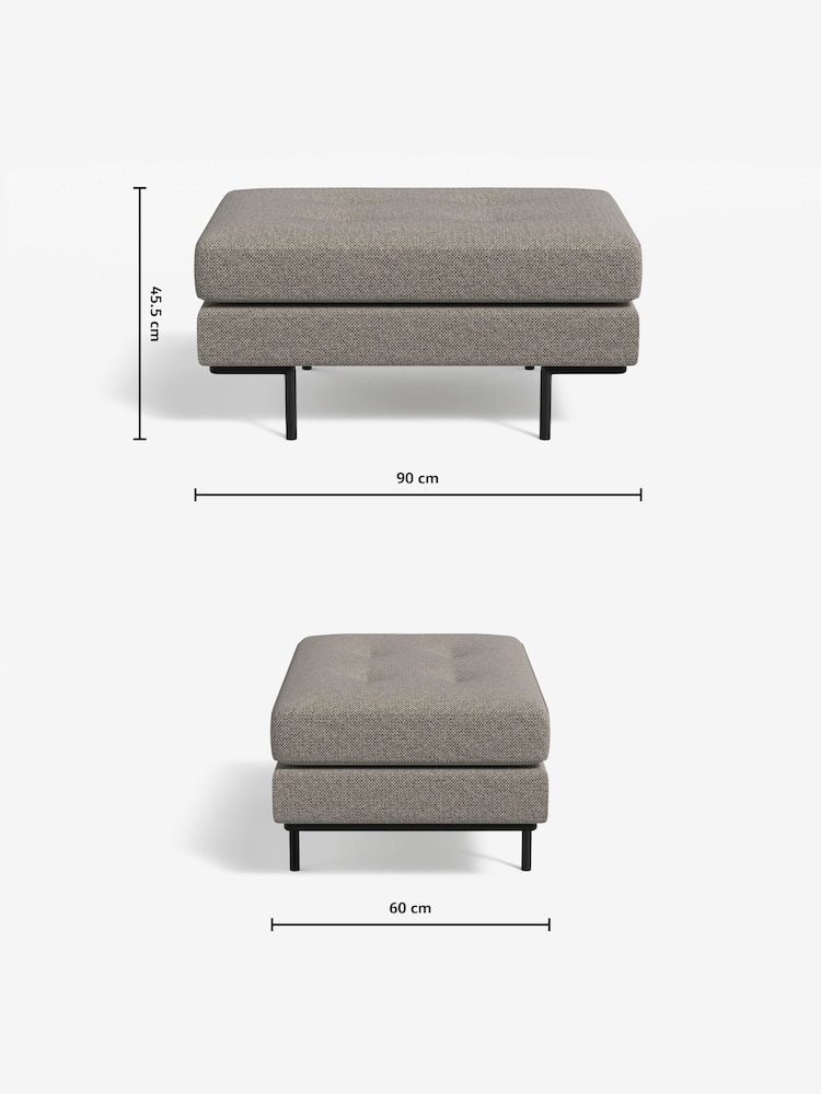 MADE.COM Basket Weave Pumice Grey Harlow Footstool - Image 3 of 3