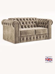 Jay-Be Luxe Velvet Mink Brown Chesterfield 2 Seater Sofa Bed - Image 2 of 6
