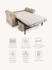 Jay-Be Luxe Velvet Mink Brown Chesterfield 2 Seater Sofa Bed - Image 3 of 6