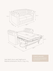 Jay-Be Luxe Velvet Mink Brown Chesterfield 2 Seater Sofa Bed - Image 6 of 6