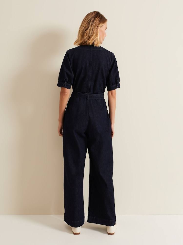 Phase Eight Blue Florisa Denim Jumpsuit - Image 2 of 5