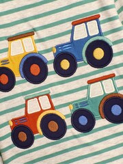 JoJo Maman Bébé Natural Tractor Appliqué Top - Image 3 of 5