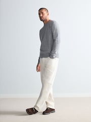 Light Grey Stag Logo Regular Fit 100% Lambswool Premium Jumper - Image 2 of 5