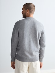Light Grey Stag Logo Regular Fit 100% Lambswool Premium Jumper - Image 3 of 5