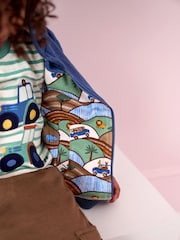 JoJo Maman Bébé Indigo Safari Appliqué Reversible Hoodie - Image 10 of 10